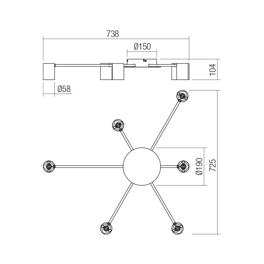 Redo 01-4052 - Akcentinis apšvietimas NOA 6xGU10/10W/230V juoda
