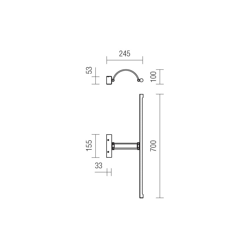 Redo 01-458 - LED paveiklo šviestuvas IKON LED/18W/230V 70 cm blizgus chromas