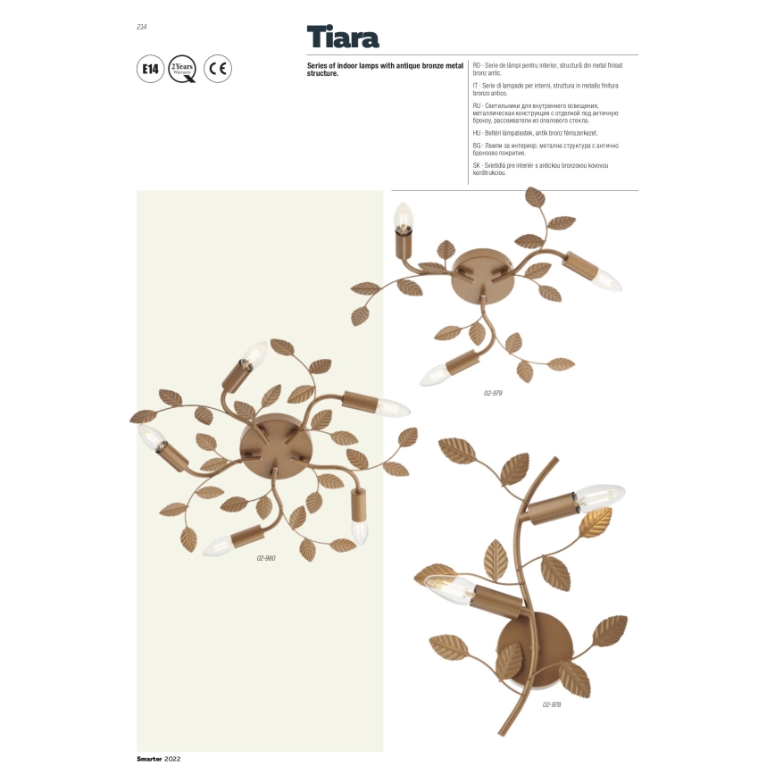 Redo 02-981 - Ant pagrindo montuojamas sietynas TIARA 7xE14/28W/230V
