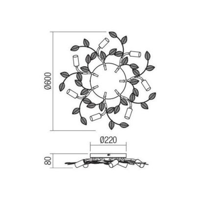 Redo 02-981 - Ant pagrindo montuojamas sietynas TIARA 7xE14/28W/230V