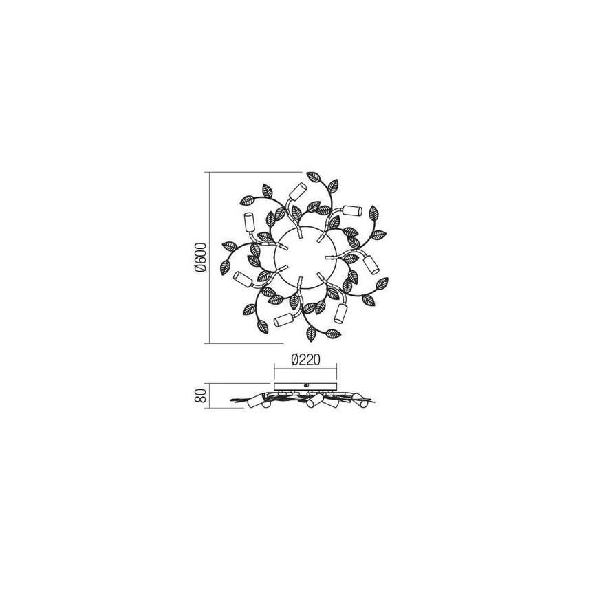Redo 02-981 - Ant pagrindo montuojamas sietynas TIARA 7xE14/28W/230V