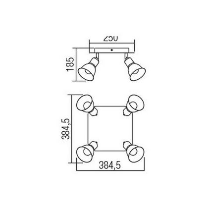 Redo 04-466 - Akcentinis apšvietimas OLAF 4xE14/12W/230V