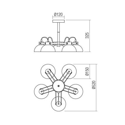 Redo 04-513 - Sietynas ant stulpo EOLO 5xE27/42W/230V