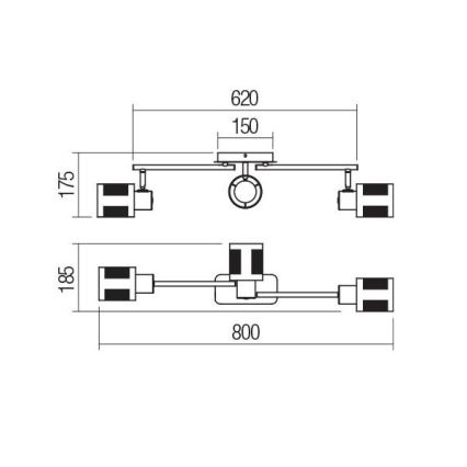 Redo 04-521 - Ant pagrindo montuojamas sietynas BASKET 3xE27/42W/230V bronzos