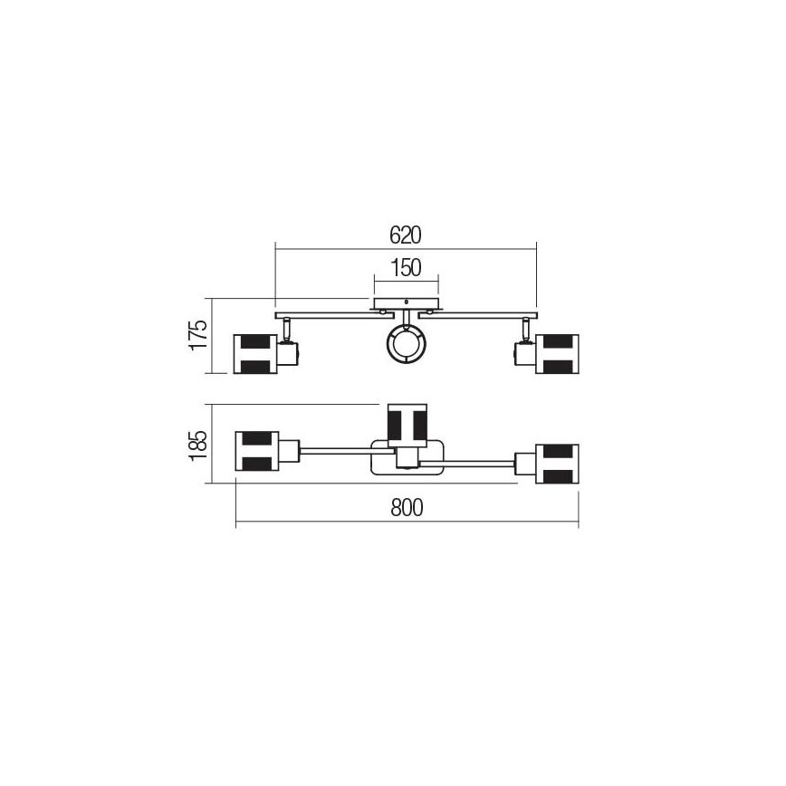 Redo 04-521 - Ant pagrindo montuojamas sietynas BASKET 3xE27/42W/230V bronzos