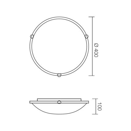 Redo 05-391 - Lubinis šviestuvas VIRGINIA 2xE27/42W/230V, skersmuo 40 cm, kremo spalvos