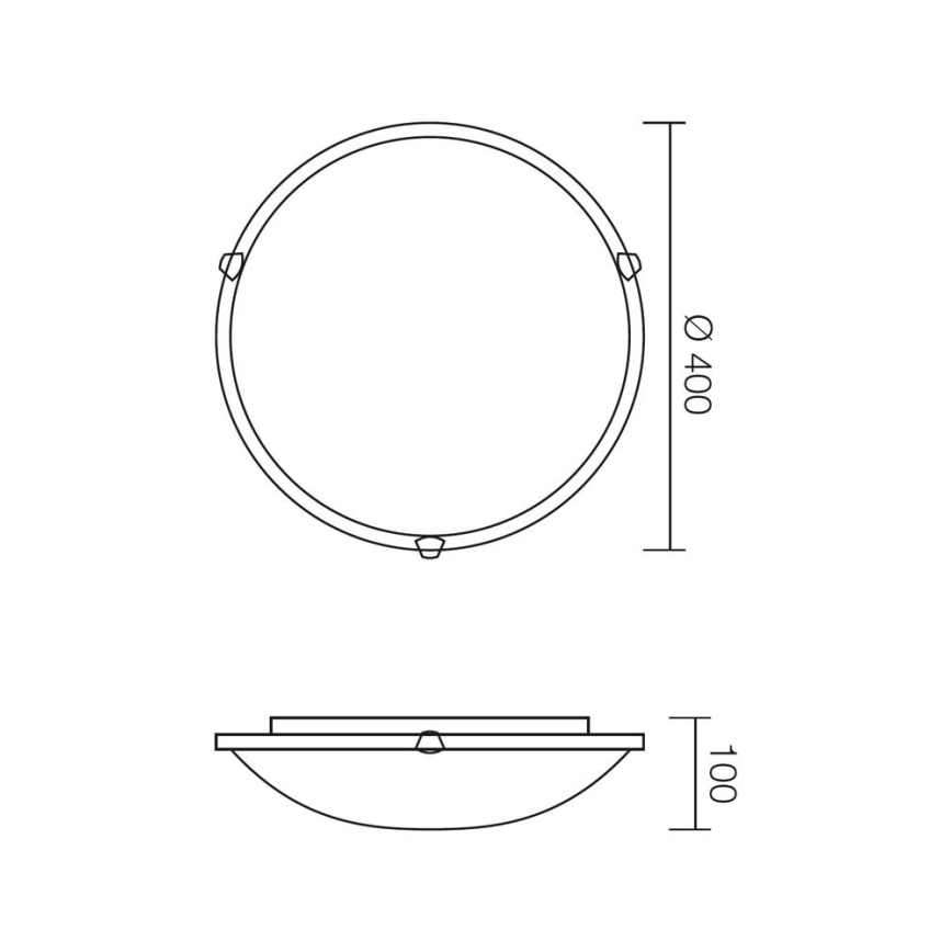 Redo 05-391 - Lubinis šviestuvas VIRGINIA 2xE27/42W/230V, skersmuo 40 cm, kremo spalvos