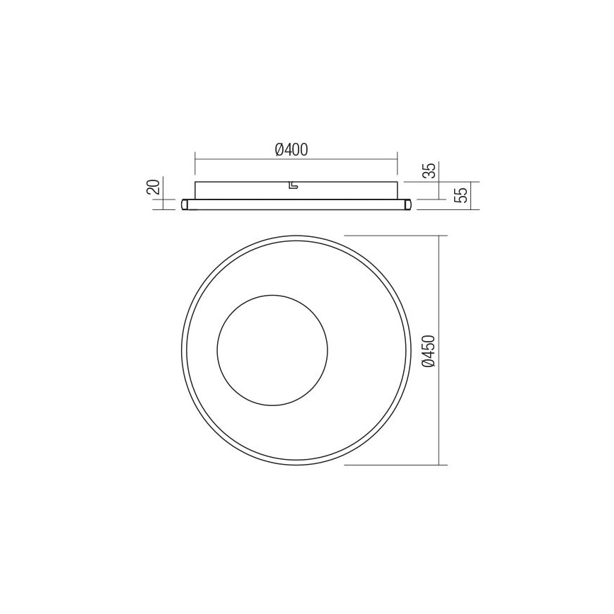 Redo 05-959 - LED Pritemdomas lubinis šviestuvas SINTESI LED/45W/230V diametras 45 cm 3000-6000K + nuotolinio valdymo pultas
