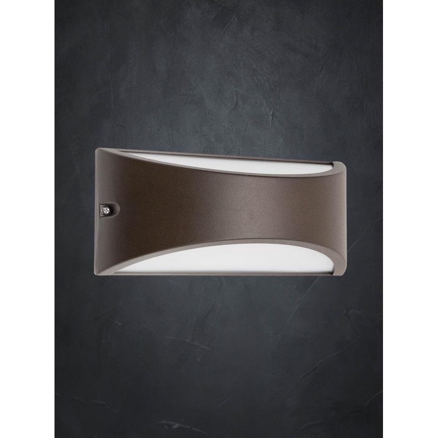 Redo 90192 - LED sieninis lauko šviestuvas SCUDO LED/10W/230V 3000K IP54 ruda