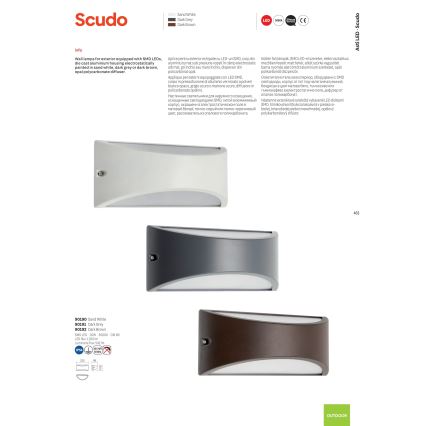 Redo 90192 - LED sieninis lauko šviestuvas SCUDO LED/10W/230V 3000K IP54 ruda