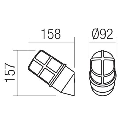 Redo 90202 - Lauko sieninis šviestuvas TRITON 1xE27/28W/230V IP54 žalvaris