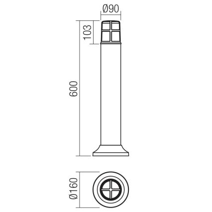 Redo 90246 - Lauko šviestuvas TRITON 1xE27/28W/230V IP54 juoda