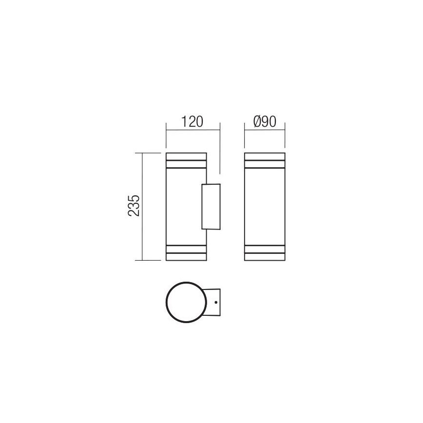 Redo 90518 - Lauko sieninis šviestuvas CARGO 2xGU10/28W/230V IP54 antracitas
