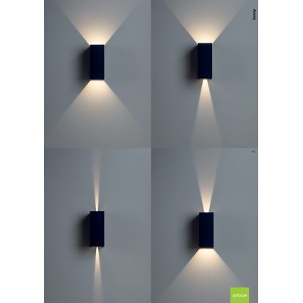 Redo 90637 - LED sieninis lauko šviestuvas SONNY 2xLED/5W/230V 2200/3000/4000K IP54 ruda