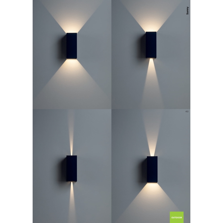 Redo 90637 - LED sieninis lauko šviestuvas SONNY 2xLED/5W/230V 2200/3000/4000K IP54 ruda