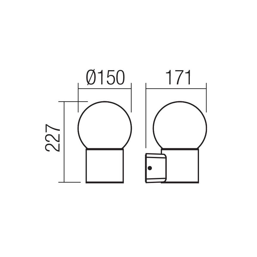 Redo 90640 - Lauko sieninis šviestuvas BULK 1xE27/28W/230V IP44 antracitas