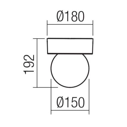 Redo 90641 - Lauko lubinis šviestuvas BULK 1xE27/28W/230V IP44 antracitas