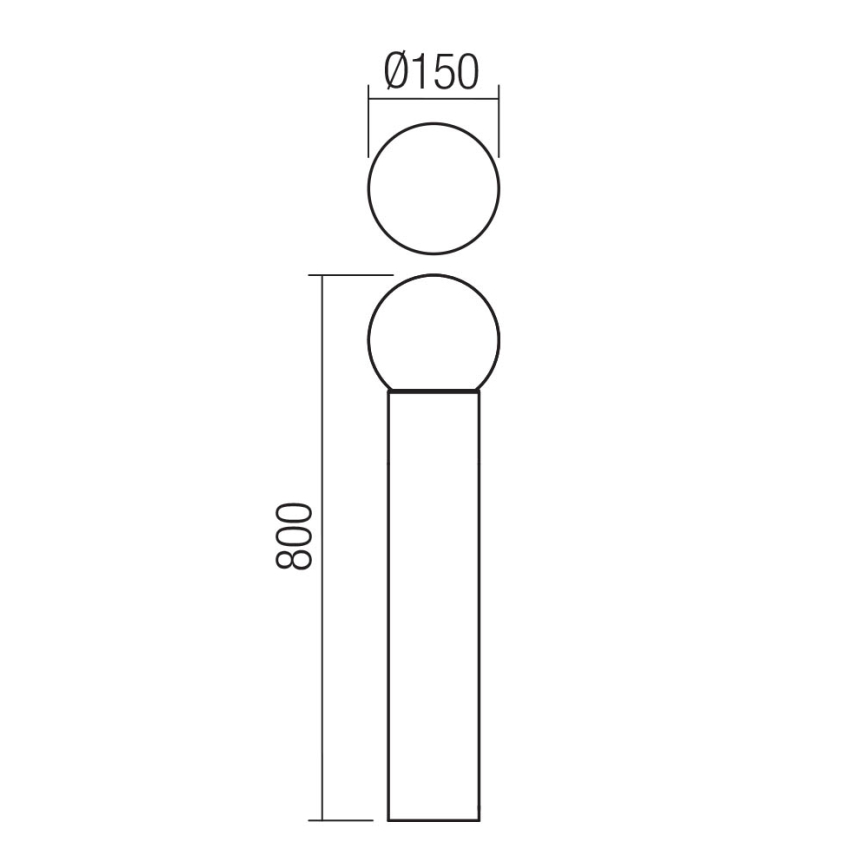 Redo 90643 - Lauko šviestuvas BULK 1xE27/20W/230V 80 cm IP44 antracitas