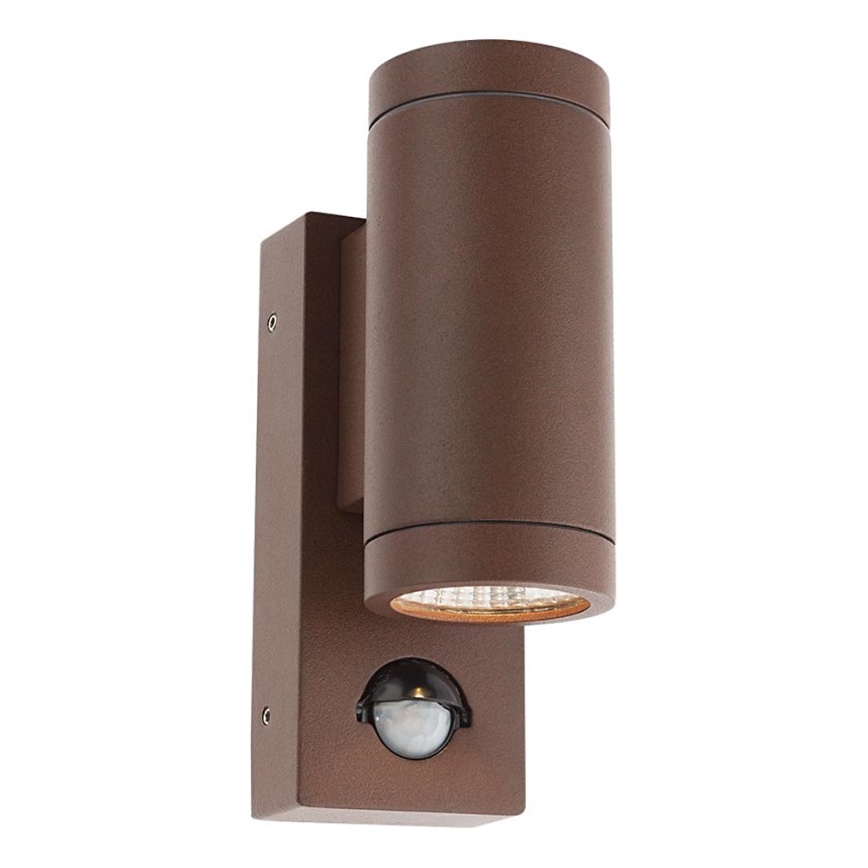 Redo 9455 - LED Lauko sieninis šviestuvas su jutikliu VINCE 2xLED/3W/230V IP54 ruda