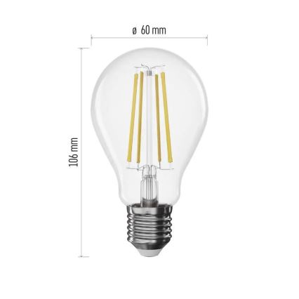 Reguliuojama LED filamentinė lemputė A60 E27/7,5W/230V 4000K
