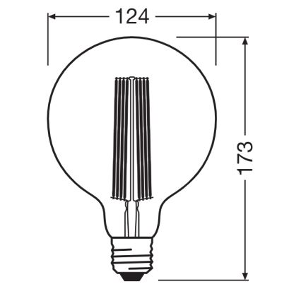 Reguliuojama LED filamentinė lemputė E27/5,8W/230V 2200K - Osram