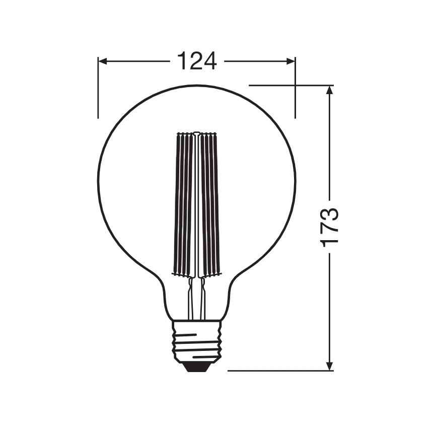 Reguliuojama LED filamentinė lemputė E27/5,8W/230V 2200K - Osram