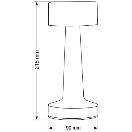 Reguliuojamo ryškumo jutiklinė LED stalinė lempa SIMPLY, 5V, 2700/4000/6500K, 800 mAh, juoda