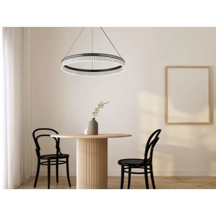 Reguliuojama LED krištolinė liustra ant laido THALIA LED/55W/230V 3000-6000K Ø 80 cm + nuotolinis valdymas