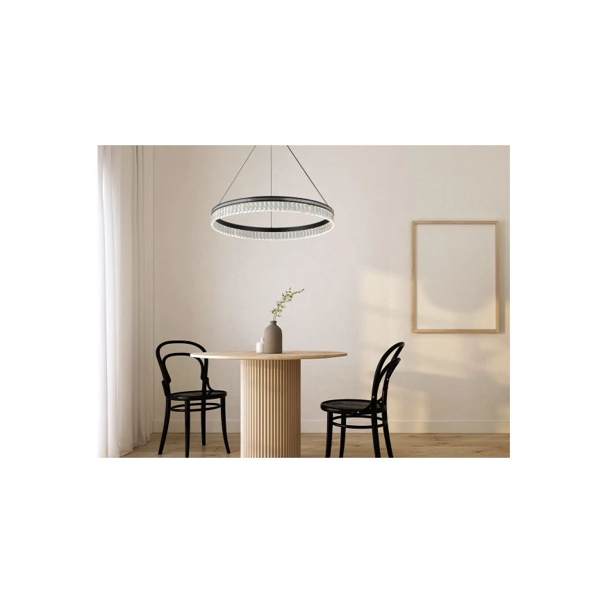Reguliuojama LED krištolinė liustra ant laido THALIA LED/55W/230V 3000-6000K Ø 80 cm + nuotolinis valdymas