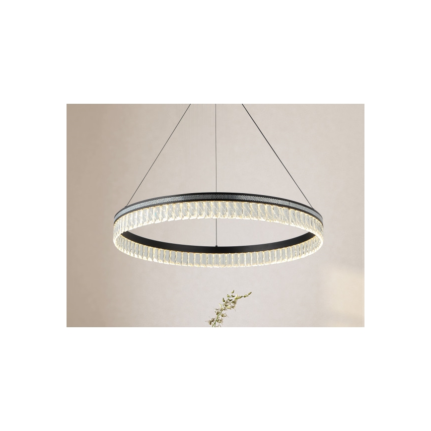 Reguliuojama LED krištolinė liustra ant laido THALIA LED/55W/230V 3000-6000K Ø 80 cm + nuotolinis valdymas