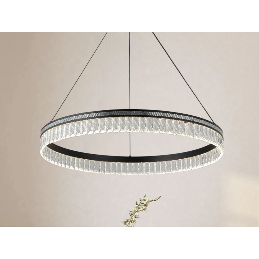 Reguliuojama LED krištolinė liustra ant laido THALIA LED/55W/230V 3000-6000K Ø 80 cm + nuotolinis valdymas