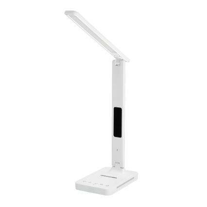 Reguliuojama LED stalinė lempa su belaidžiu įkrovimu QI, ekranas ir USB prievadas LED/7W/230V 3000-6000K balta