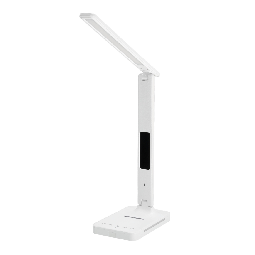 Reguliuojama LED stalinė lempa su belaidžiu įkrovimu QI, ekranas ir USB prievadas LED/7W/230V 3000-6000K balta