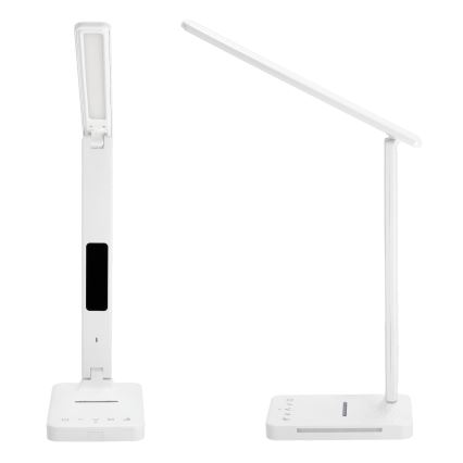 Reguliuojama LED stalinė lempa su belaidžiu įkrovimu QI, ekranas ir USB prievadas LED/7W/230V 3000-6000K balta