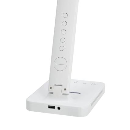 Reguliuojama LED stalinė lempa su belaidžiu įkrovimu QI, ekranas ir USB prievadas LED/7W/230V 3000-6000K balta