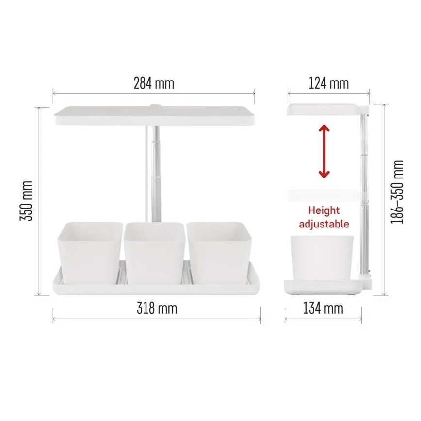 Reguliuojama LED lempa vidaus augalų auginimui GROW LED/7W/5V