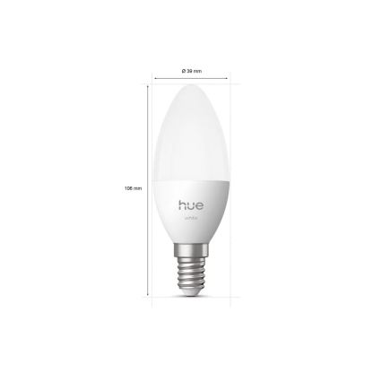 Reguliuojama LED lemputė Philips Hue White B39 E14/3,9W/230V 2700K