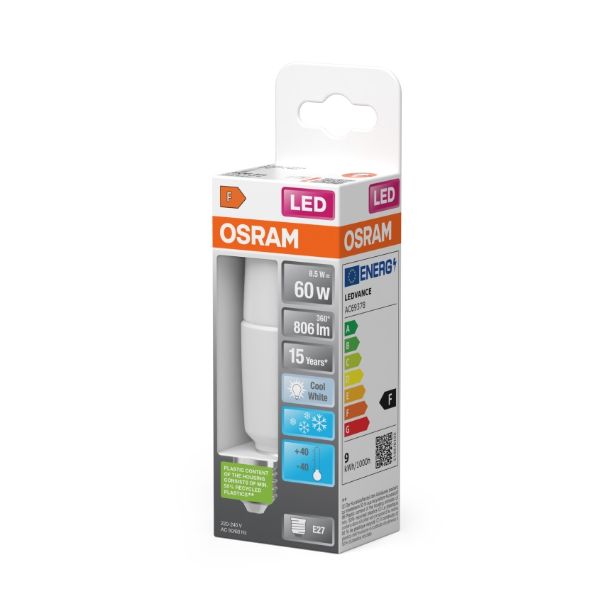 Reguliuojama LED lemputė STICK E27/8,5W/230V 4000K - Osram