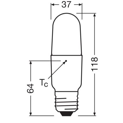 Reguliuojama LED lemputė STICK E27/8,5W/230V 4000K - Osram