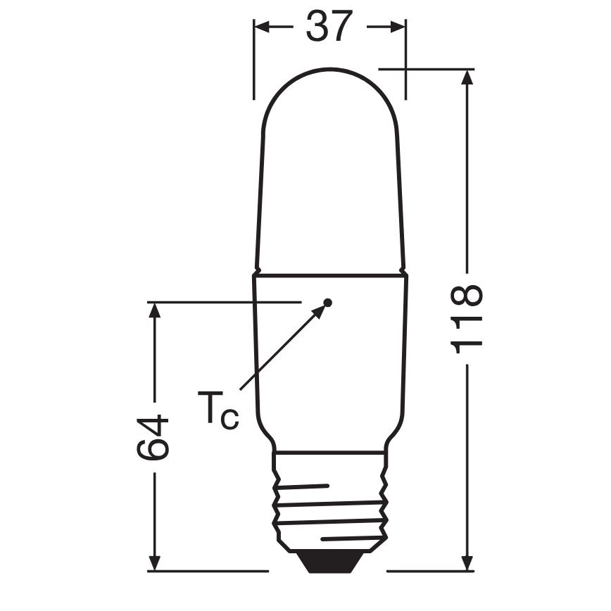 Reguliuojama LED lemputė STICK E27/8,5W/230V 4000K - Osram