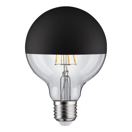 Reguliuojama LED lemputė su veidrodiniu sferiniu dangteliu GLOBE G95 E27/6,5W/230V 2700K black - Paulmann 28676