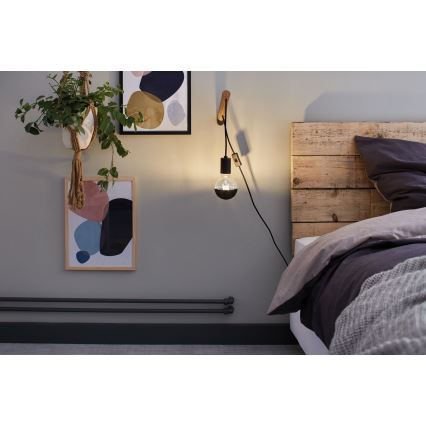 Reguliuojama LED lemputė su veidrodiniu sferiniu dangteliu GLOBE G95 E27/6,5W/230V 2700K black - Paulmann 28676
