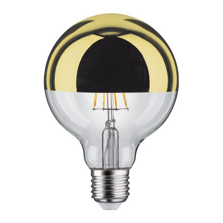 Reguliuojama LED lemputė su veidrodiniu sferiniu dangteliu GLOBE G95 E27/6,5W/230V 2700K gold - Paulmann 28675