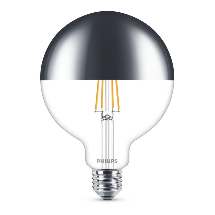 Reguliuojama LED lemputė su veidrodiniu sferiniu dangteliu MODERN Philips E27/8W/230V 2700K