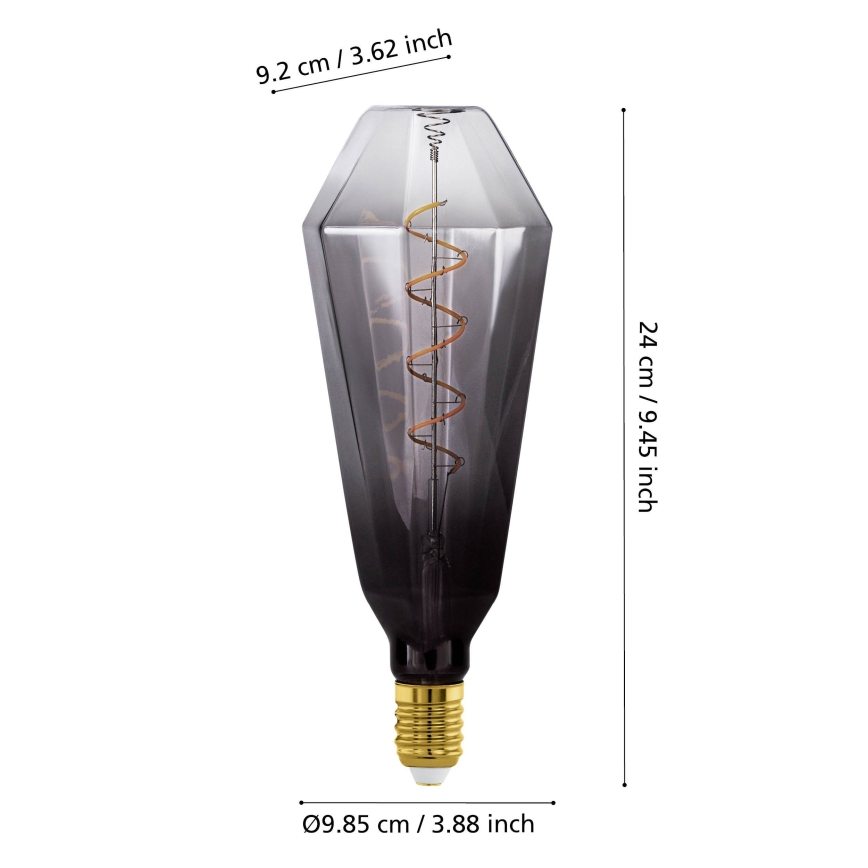 Reguliuojama LED lemputė VINTAGE E27/4W/230V 1800K, dūminė - Eglo 110238