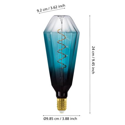 Reguliuojama LED lemputė VINTAGE E27/4W/230V 2000K mėlyna - Eglo 110235