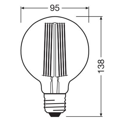Reguliuojama LED lemputė VINTAGE FILAMENT E27/11W/230V 1800K - Osram