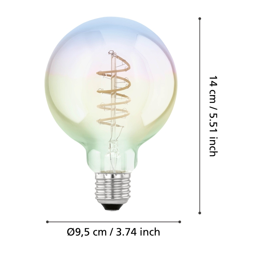 Reguliuojama LED lemputė VINTAGE G95 E27/4W/230V 2000K - Eglo 110207