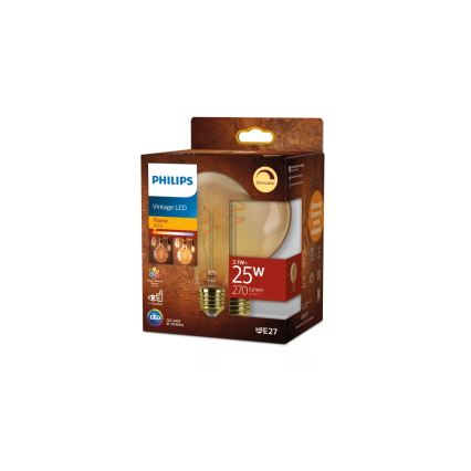 Reguliuojama LED lemputė VINTAGE Philips G95 E27/3,1W/230V 1800K