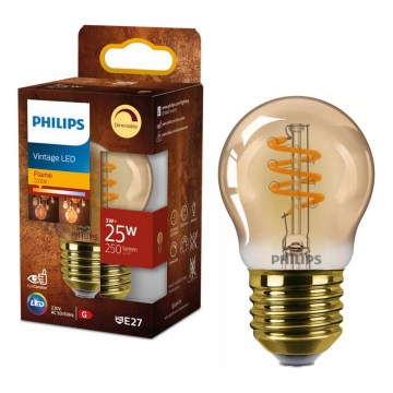 Reguliuojama LED lemputė VINTAGE Philips P45 E27/3W/230V 2200K